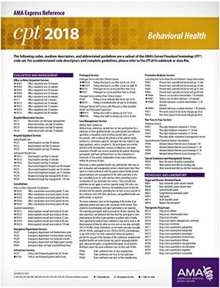Full Download CPT 2018 Express Reference Card: Behavioral Health - American Medical Association file in ePub