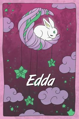 Full Download Edda: personalized notebook sleeping bunny on the moon with stars softcover 120 pages blank useful as notebook, dream diary, scrapbook, journal or gift idea - Jenny Illus file in PDF